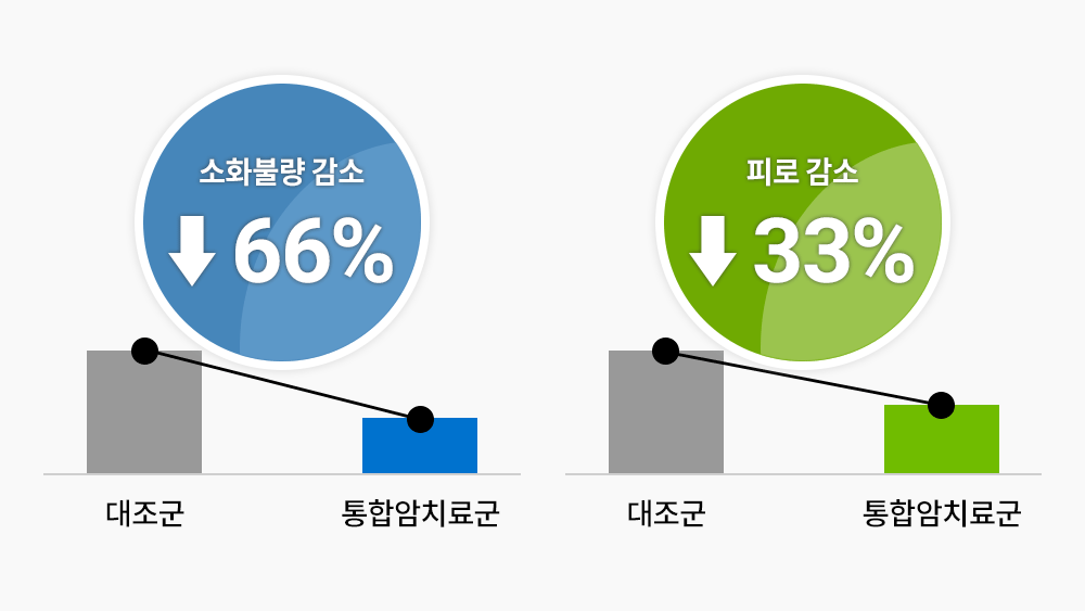 통합암치료를 통한 삶의 질 향상 도표